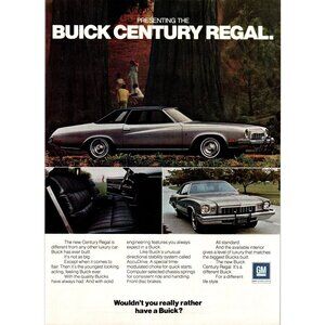 1973 Buick Century Regal Luxury Car Redwood Forest Vintage Print Ad 70s Wall Art